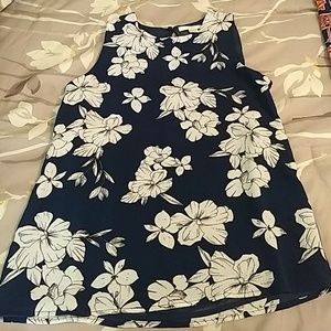 Navy & Ivory Floral Blouse